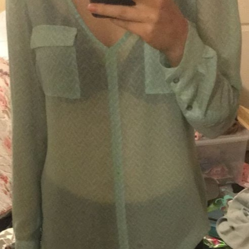 Teal Long Sleeve Blouse